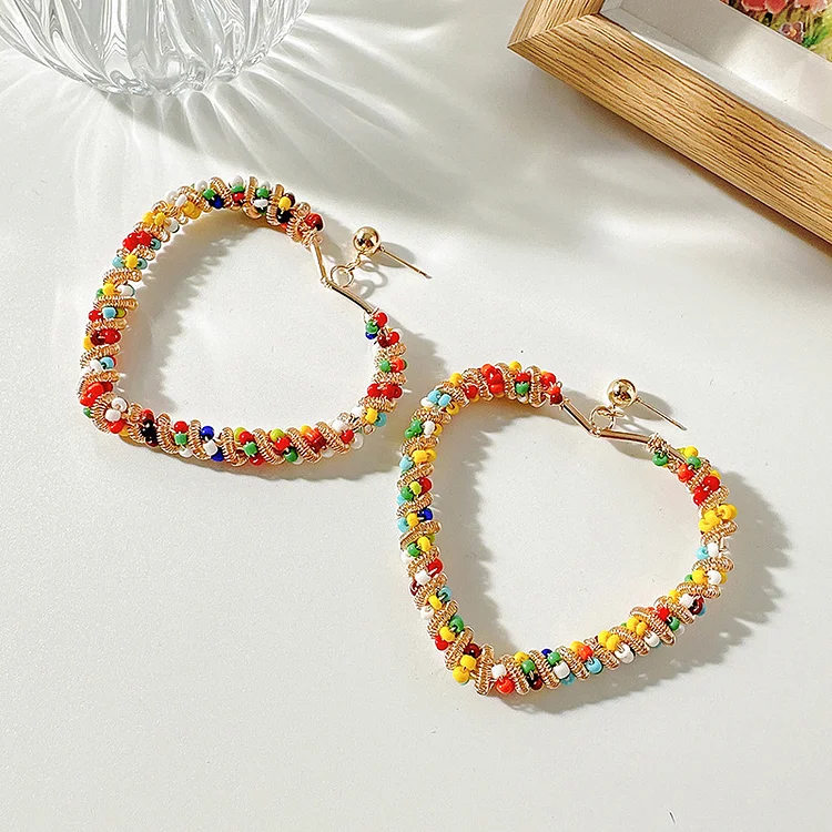 Colorful Beads Big Earrings