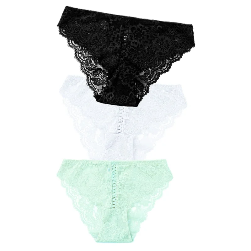 3pcs Sexy Lace Panty Women Briefs Panties Women Low Waist Lingerie Underwear Female Sexy Iminates L XL XXL Underpant 8 Colors