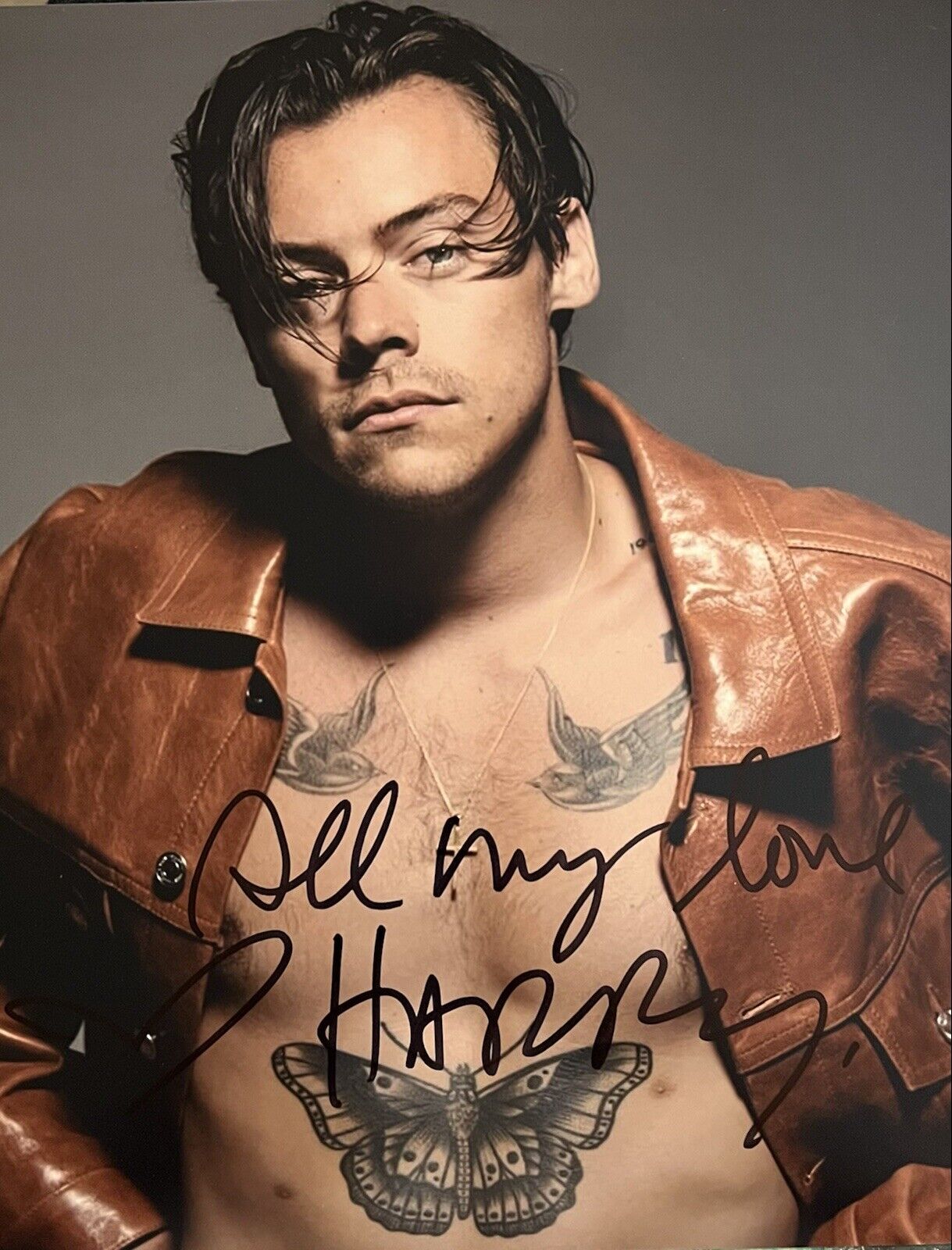 Harry Styles Signed Autographed 8X10 Color Photo Poster painting Sexy One Direction NPB RE LIST