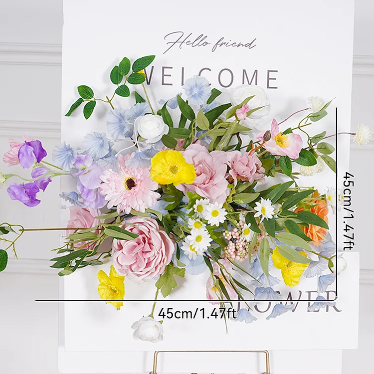 A8114 Mori Greenery Rose Peony Wedding Backdrop Frame Decor Event Arch Floral Arrangement