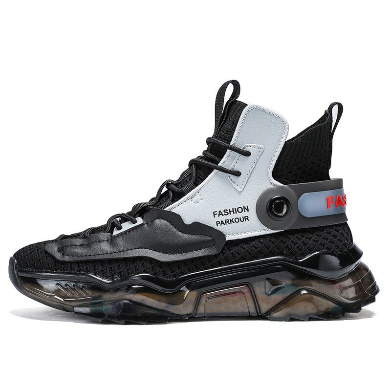 New men sneakers shoes fashion casual sports elastic running summer mesh flying high-top socks walking large size men's shoes