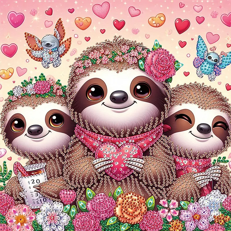 Cartoon Sloth - Special Shaped Drill Diamond Painting - 30*30CM(Canvas) gbfke