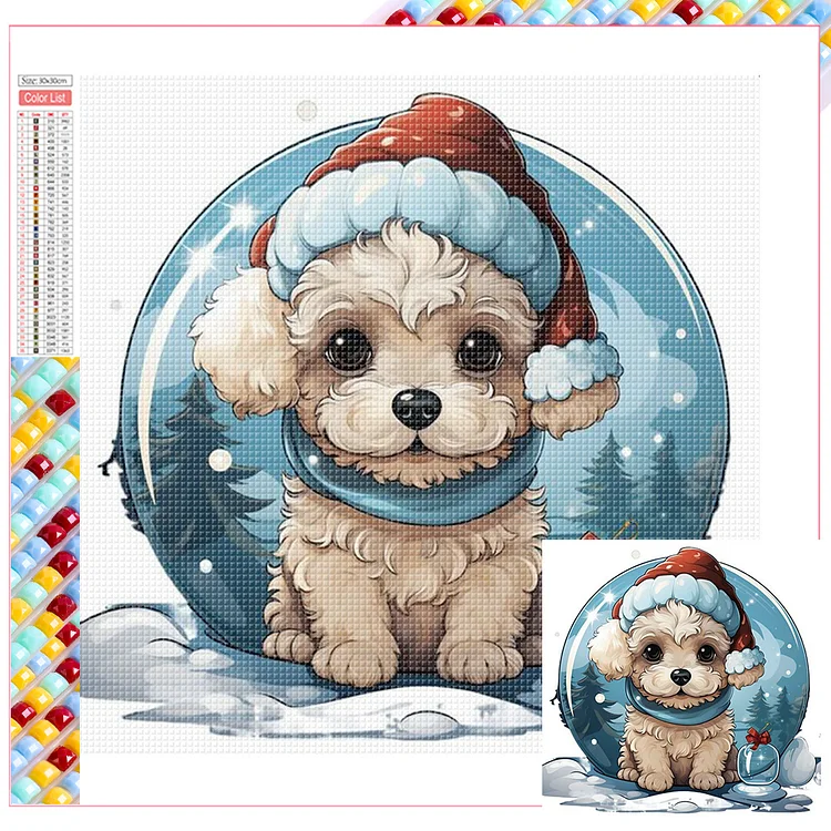 Snow Puppy 30*40cm(canvas) full round drill diamond painting