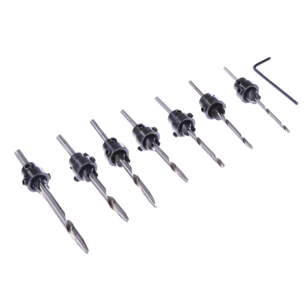 

7pcs Hss Woodworking Ti Countersink Drill Bit Set Wood Countersinks Screw, 501 Original