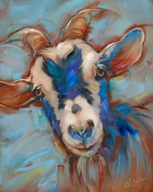 

White And Blue Goat – Paint By Numbers - 40*50CM, 501 Original