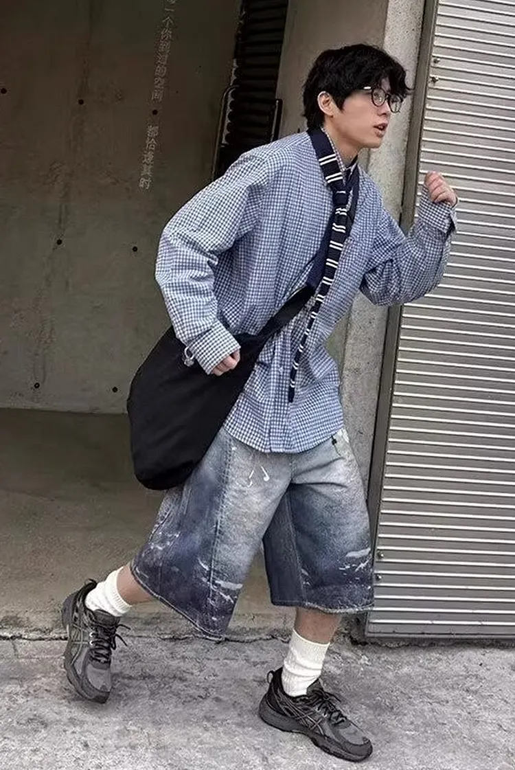 Men's Straight Leg Denim Shirt for Spring & Summer