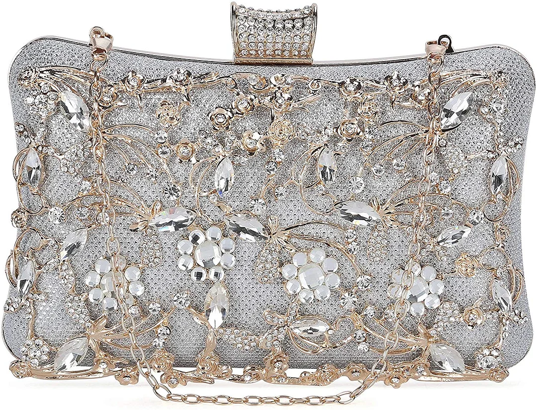 Womens Crystal Evening Clutch Bag Wedding Purse Bridal Prom Handbag Party Bag