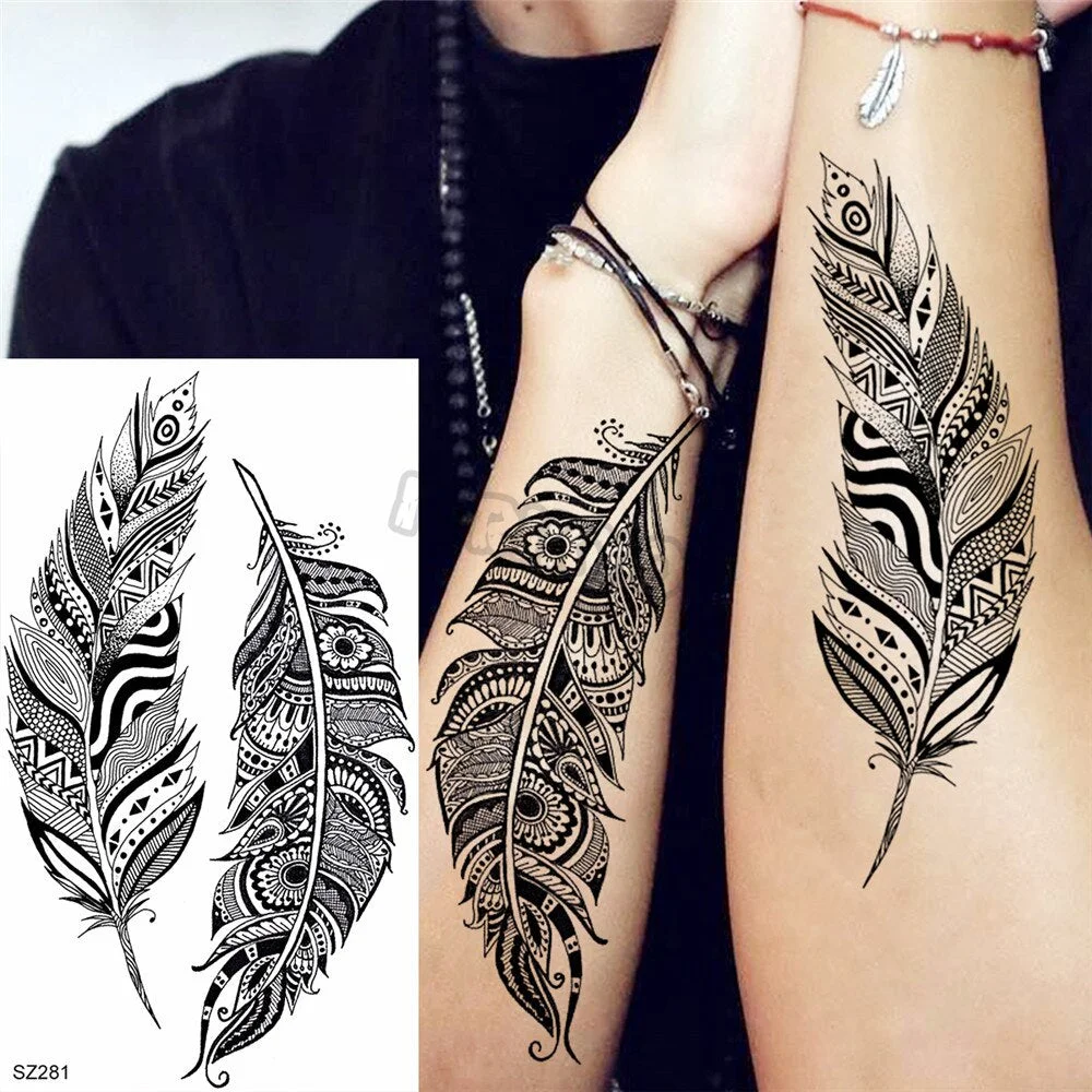 Black Spartan Small Temporary Tattoos For Women Girls Realistic Sun Flower Cosmic Sword Fake Tattoo Sticker DIY Arm Leg Tatoos