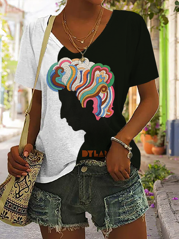 Classic Poster Print Casual T Shirt