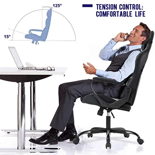 Suitable for women and men with low back painHigh back with lumbar supportComputer office chair