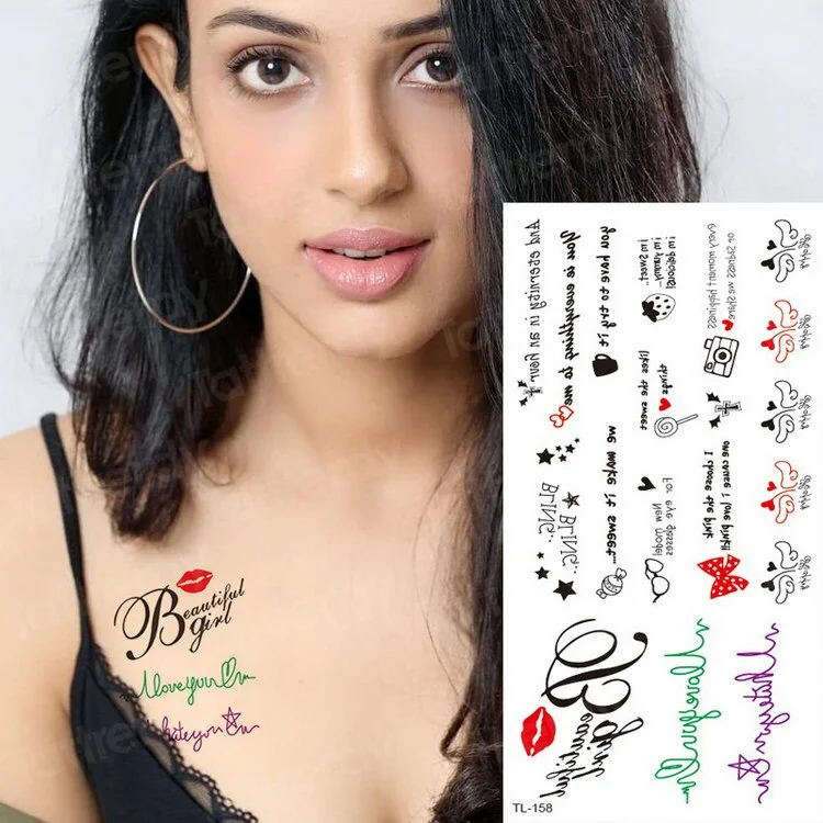 temporary tattoo sexy tattoo kiss love tattoo sticker woman tatoo fake waterproof temporary tattoos for girls bikini body art