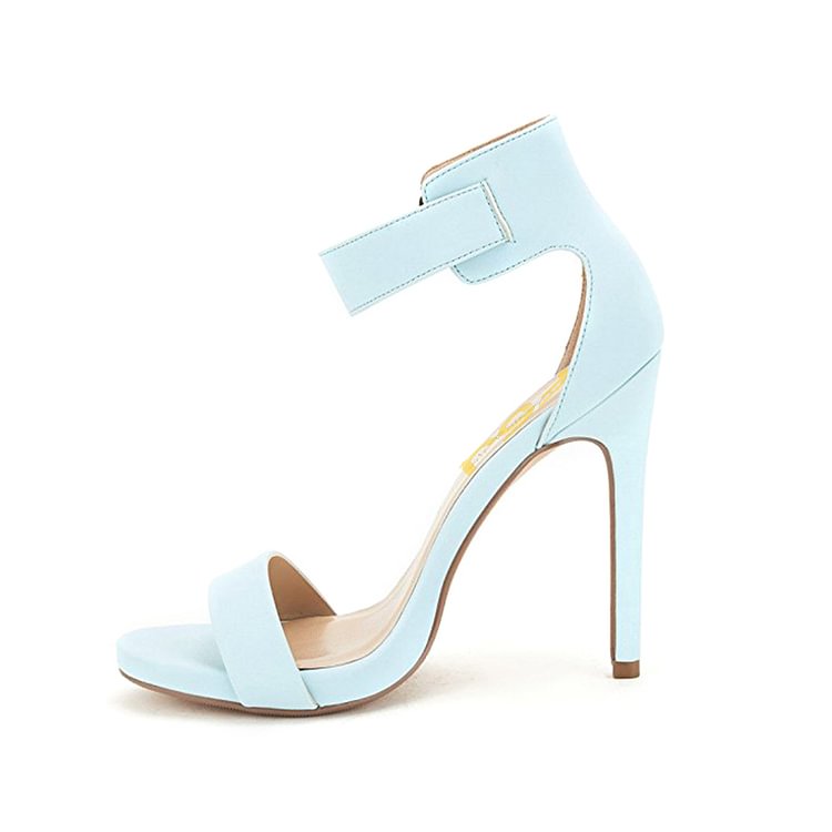 Light Blue Commuting  Stiletto Heel Ankle Strap Sandals |FSJ Shoes