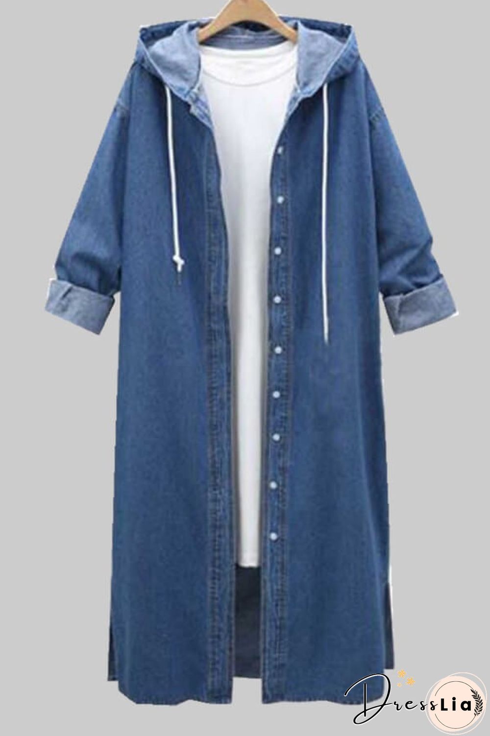 Fashion Casual Denim Long Coat