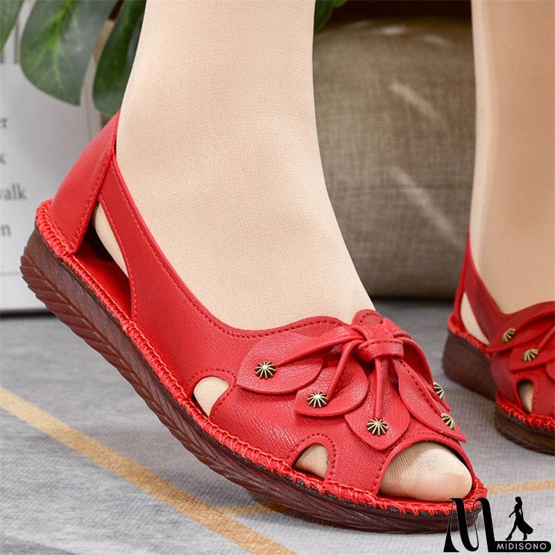 MidiSono - Women's Extra Soft Rubber Sole Non-Slip Fish Mouth Sandals for Summer