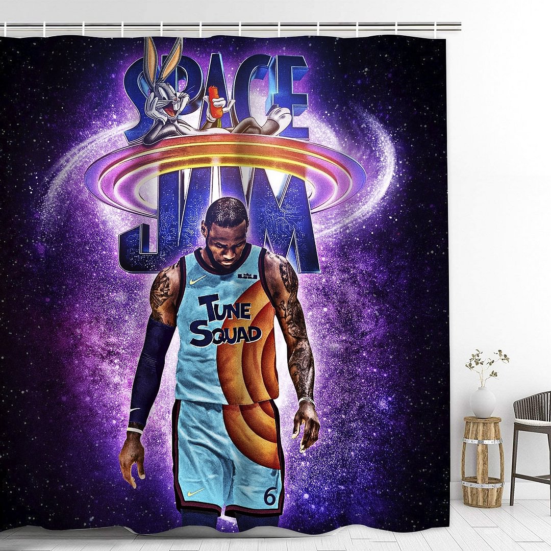 Space Jam A New Legacy Shower Curtain with Hooks Thicken Waterproof Bathroom Decoration