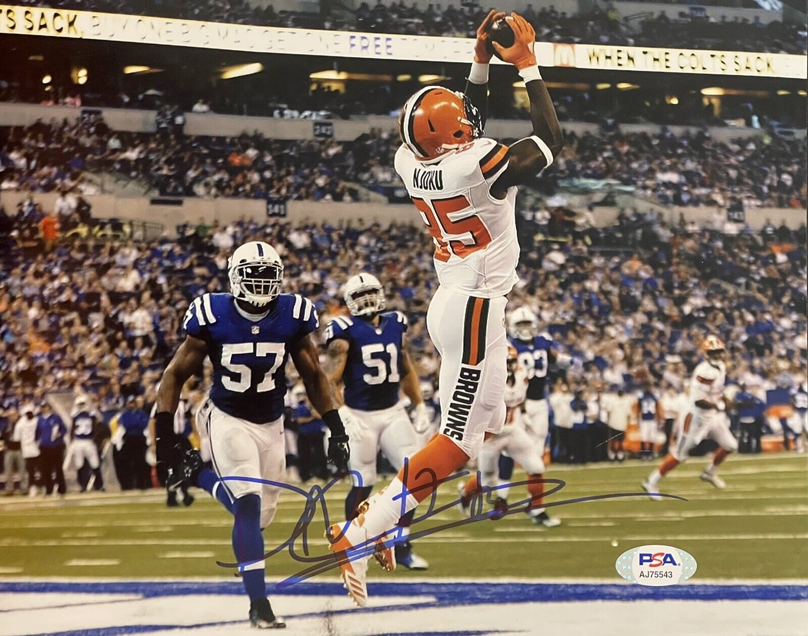 David Njoku Signed Autographed Cleveland Browns 8x10 Photo Poster painting PSA/DNA