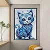 Blue Cat-11CT Stamped Cross Stitch 40*60cm/15.75*23.62in(Big Size)