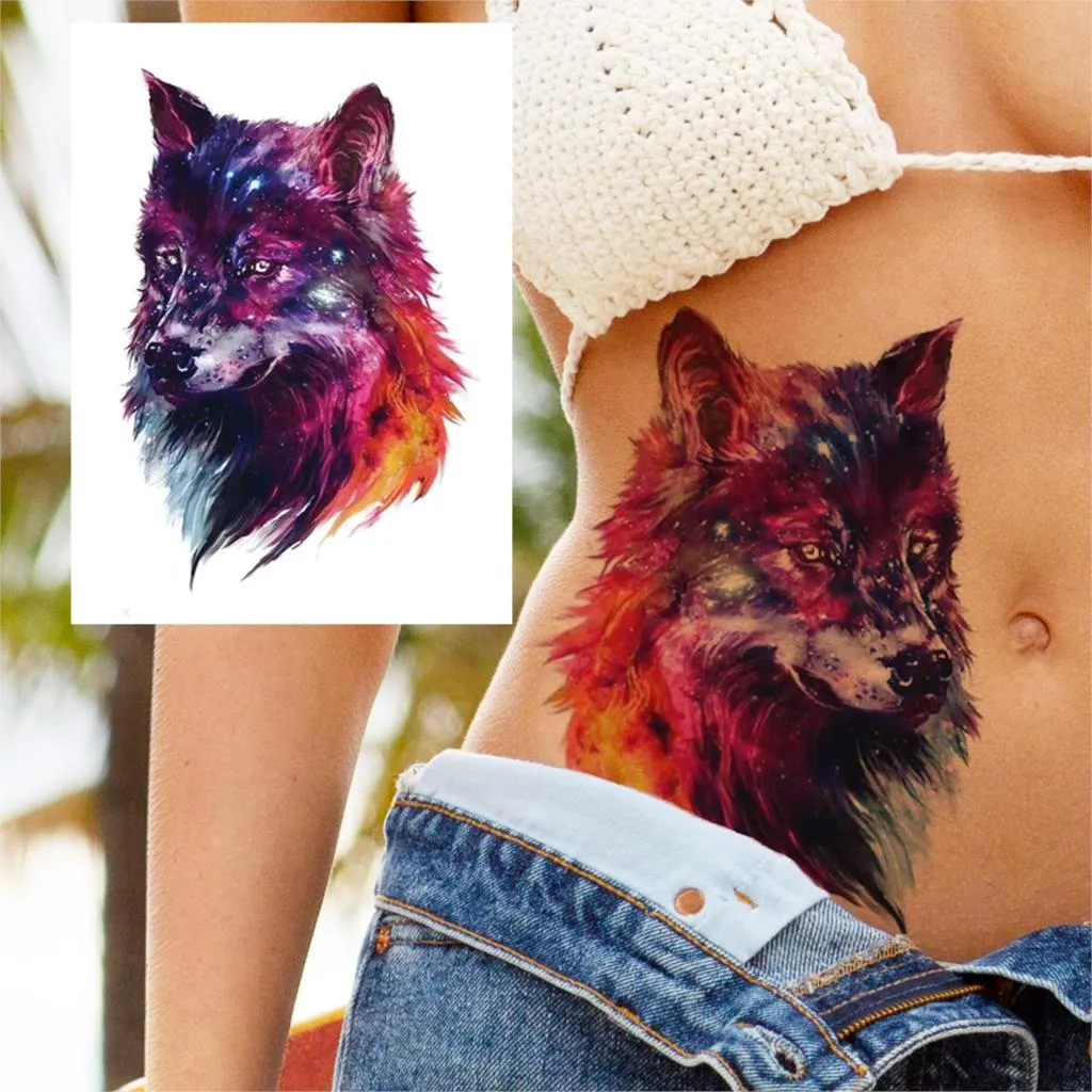 Sdrawing Mouth Skeleton Temporary Tattoos For Women Men Child Boys Halloween Fake Clown Tattoo Sticker Owl Skull Demon Tatoo Body Arm