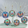 6Pcs Diamond Art Keyring Set Double Sided Cartoon Special Shaped (Butterfly)