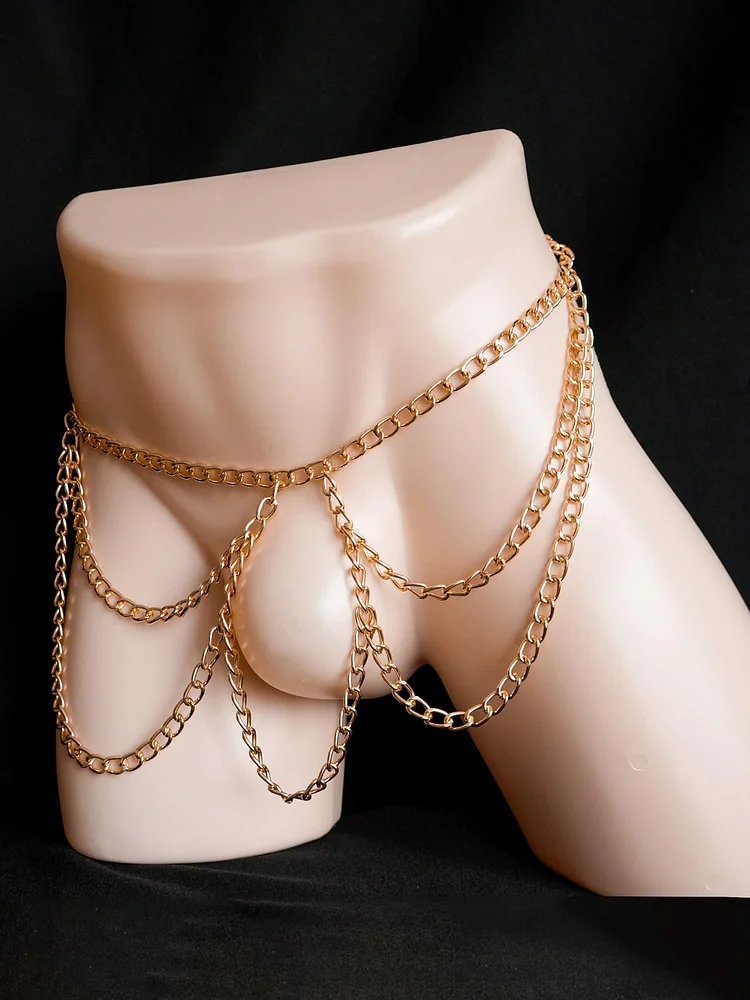 pornhint Pornhint Chain Crotchless Bikini, Chain Waist Harness, Chain Thongs for Men, Sexy Underwear, Men Lingerie, Sexy panties for Men Harness cock necklace