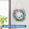 (US Only)Independence Day Wreath 5D DIY Diamond Painting Dots Pendant for Window Wall
