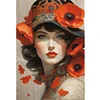 Poppy Woman-11CT Stamped Cross Stitch 40*60cm/15.75*23.62in(Big Size)