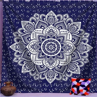 India Mandala Tapestry Macrame Wall Hanging Psychedelic Hippie Boho Decor Tarot Witchcraft Wall Tapestry Carpet Table Cloth Yoga