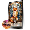 Diamond Painting-DIY Full Round Drill Stained Glass Fox(70*40 CM)