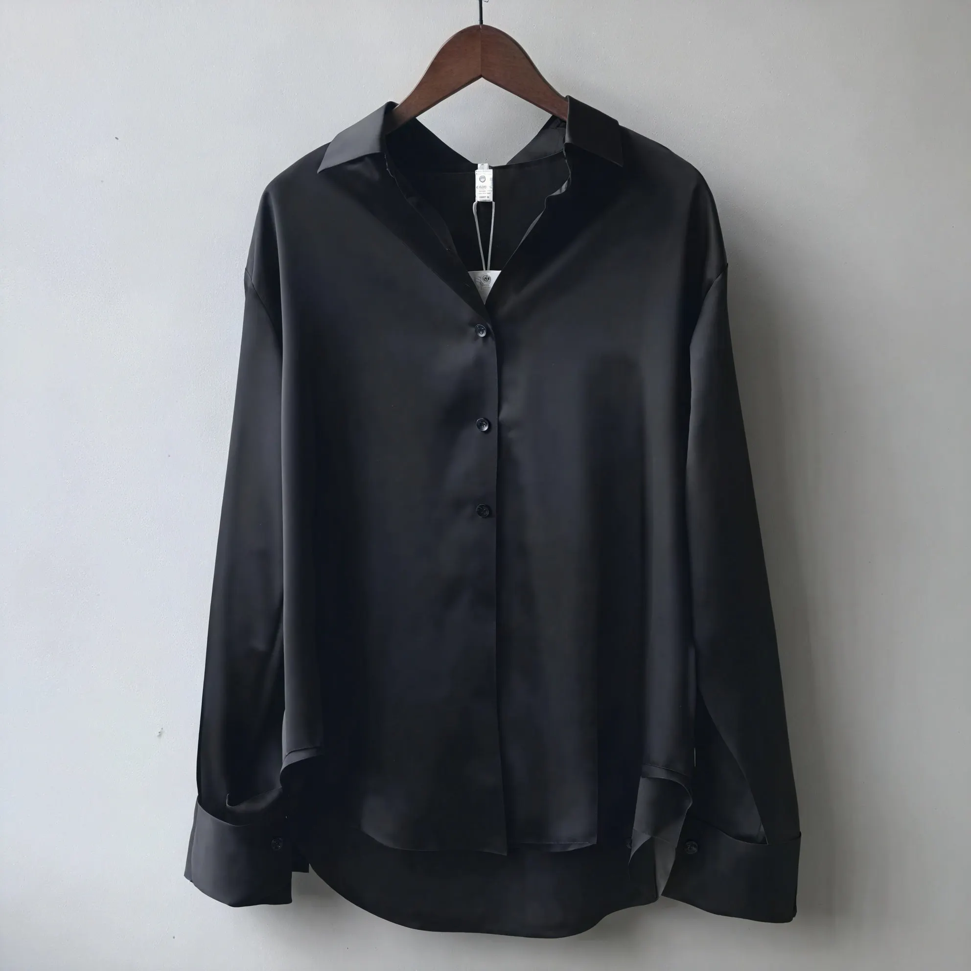 Olive | Elegant Fit Satin Blouse with Soft Sheen - Image 4