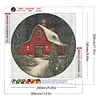 Scène de neige de Noël maison rouge-rond drill diamond painting-30*30cm