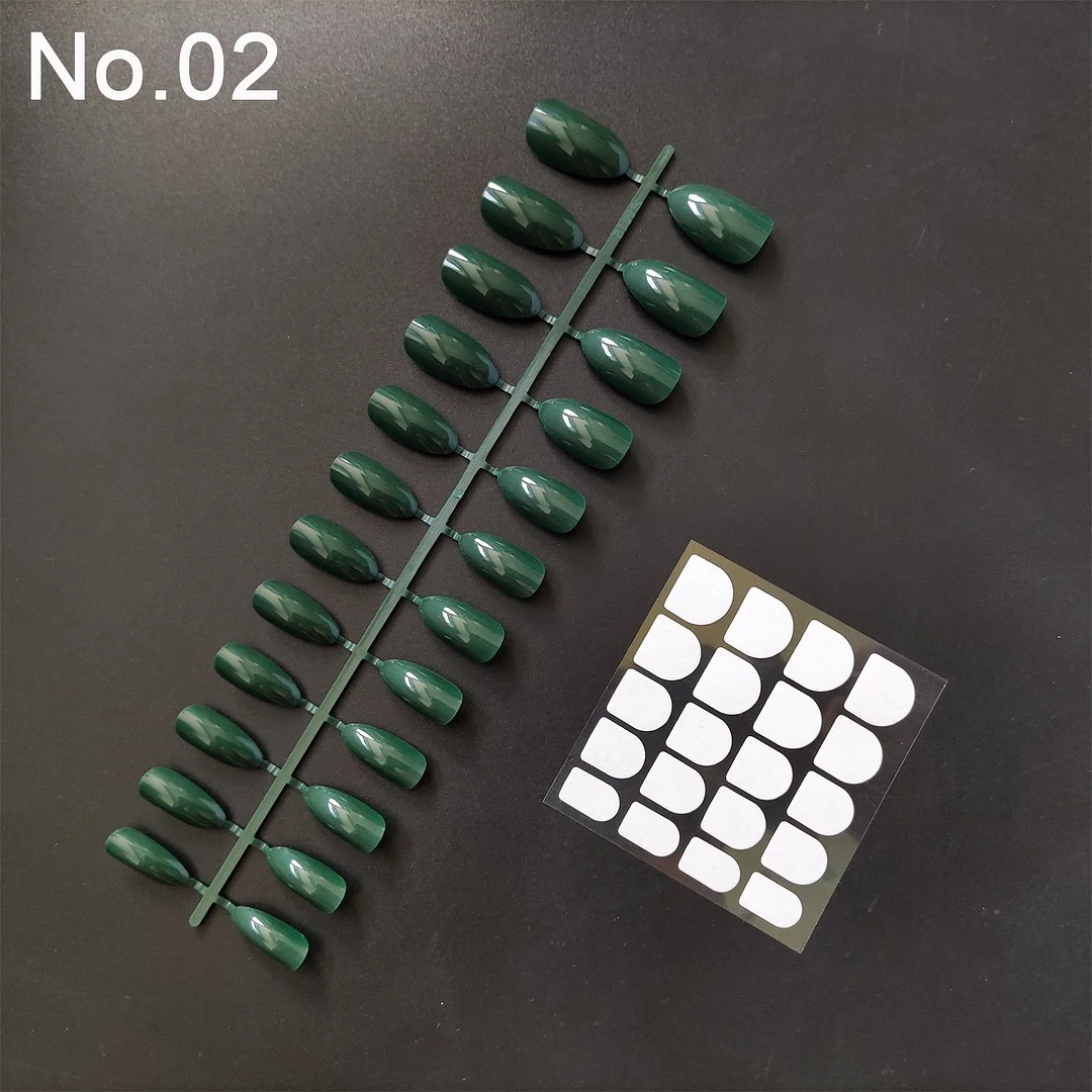 1 Set, 24 Pieces With Nail Adhesive Almond Shape False Nail Tips 20 Popular Colors Optional Full Cover Press On Nail-Nail Inspo