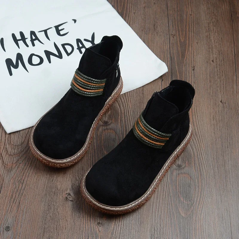 Yyvonne Women Boots British Wind Short Boots 2023 New Mori Literary Retro Thick Bottom Women's Ankle Boots Big Head Doll Shoes 217-1