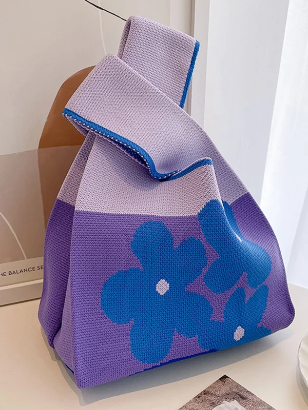 Floral Woven Handbag Bags