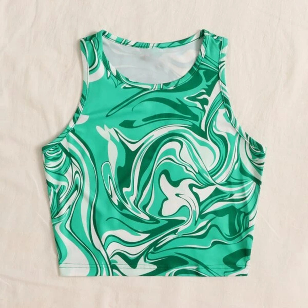 Myopiclunacy Women Sexy Solid Camis Crop Top Casual Tank Tops Vest Sleeveless Streetwear Patchwork Color T Shirt Navel Exposed Tees Summer