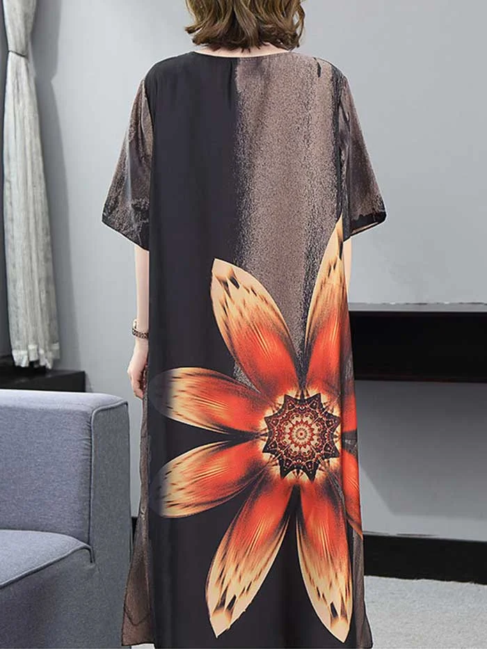 High-end temperament mulberry silk cheongsam dress