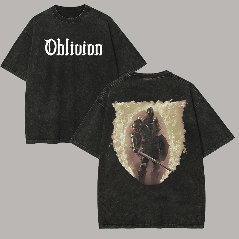Oblivion Printed Unisex Washed T-Shirt