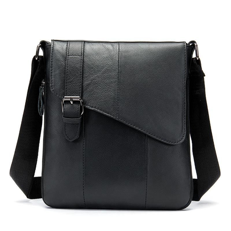 Mens Handy Large Capacity Casual Durable Leather Crossbody Bag