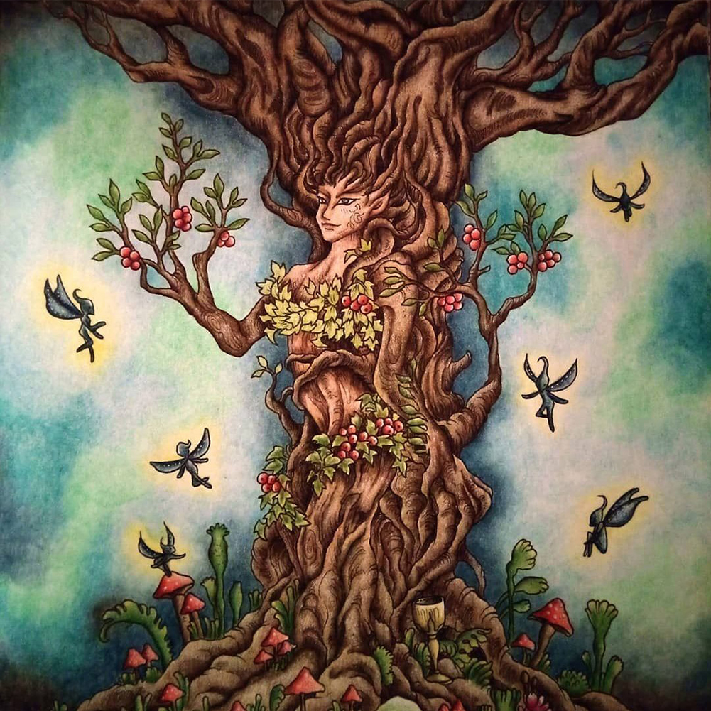 

30*30CM - Round Drill Diamond Painting - Tree Fairy, 501 Original