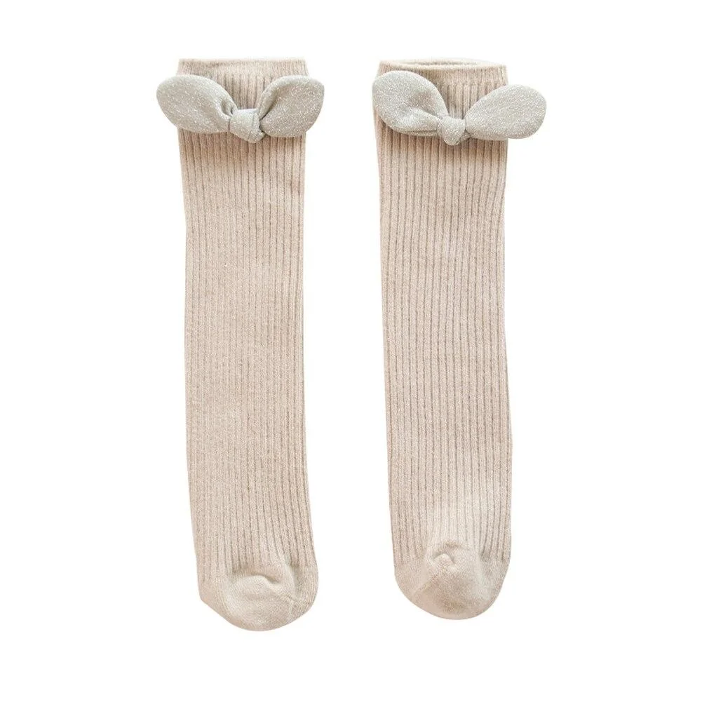 2019 Baby Stockings Newborn Baby Stockings Solid Girl Boy Infant Knee High Socks Autumn Winter Warm Kids Ribbed Bowknot Leggings