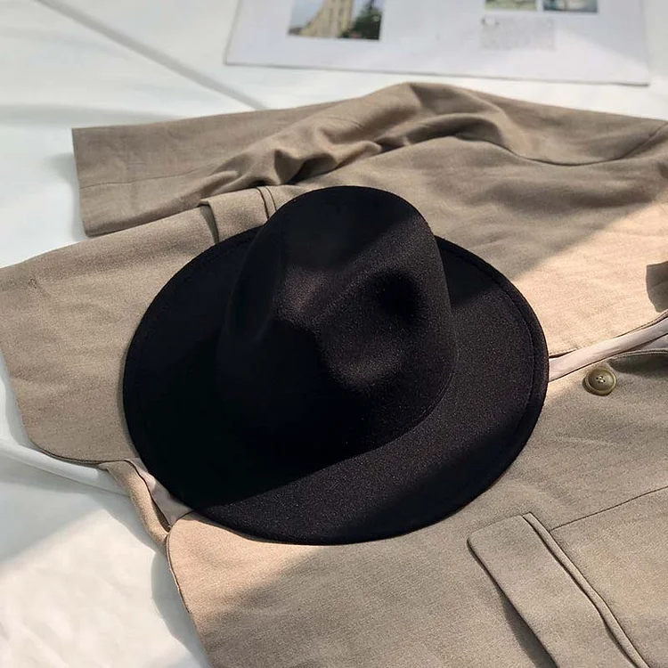 Vintage Pure Color Fedora Hat - Modakawa modakawa