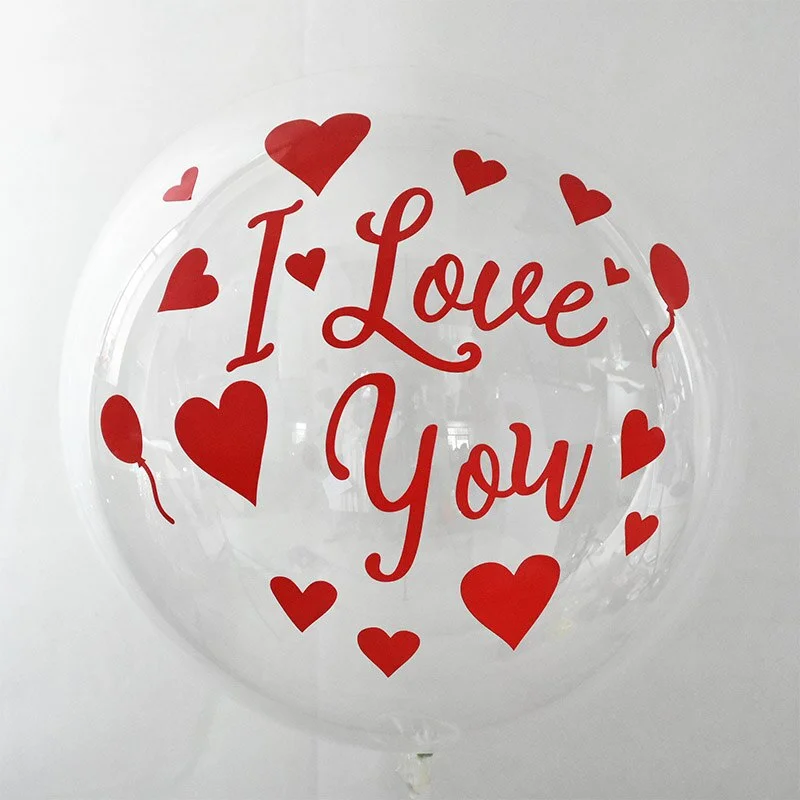 1Pc 20inch Transparent Balloon with Sticker Happy Birthday Balloons Helium Balloon Wedding Birthday Party Decoration Supplies