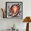 Coucher de soleil cr&eacute;puscule-perceuse ronde peinture diamant-40*40cm