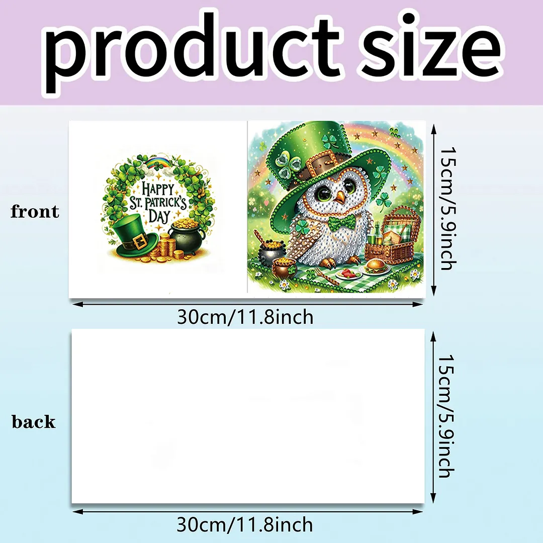 6Pcs St.Patrick Day DIY Diamond Painting Greeting Card Set with Envelopes Diamond Art Handmade Cards for Beginner Adult Holiday Gifts