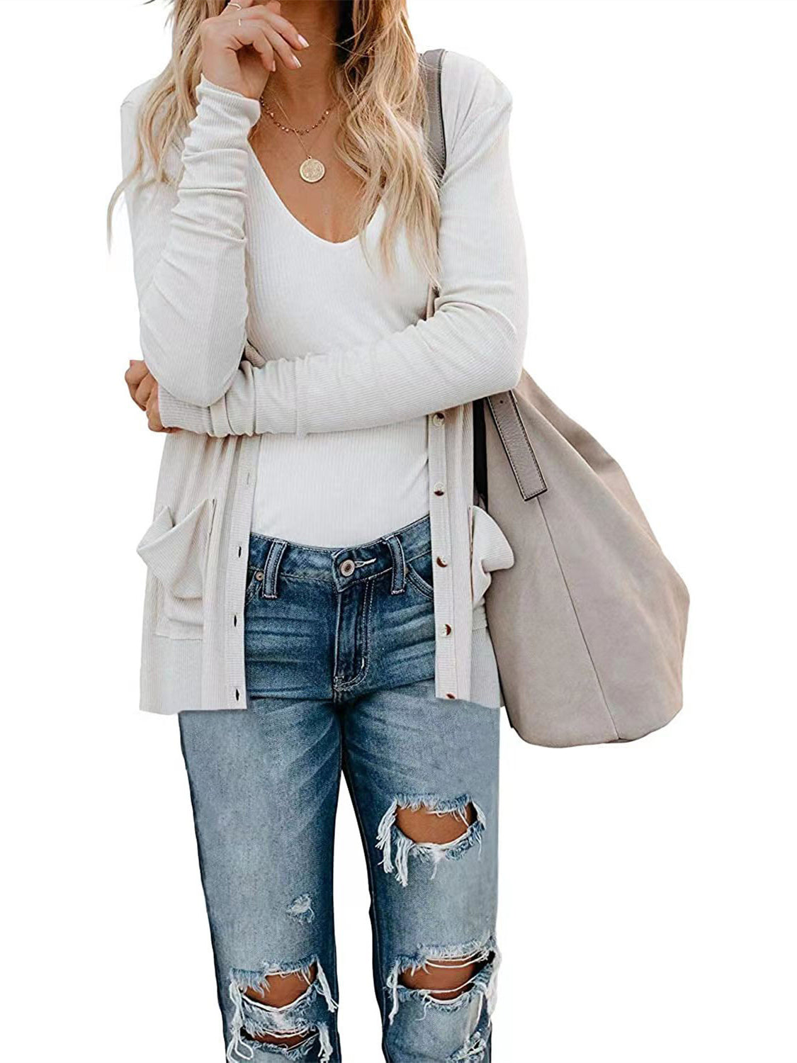 Women Long Sleeve V-neck Graphic Floral Printed Top