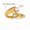 Unique Star Shape Rhinestone Golden Ring