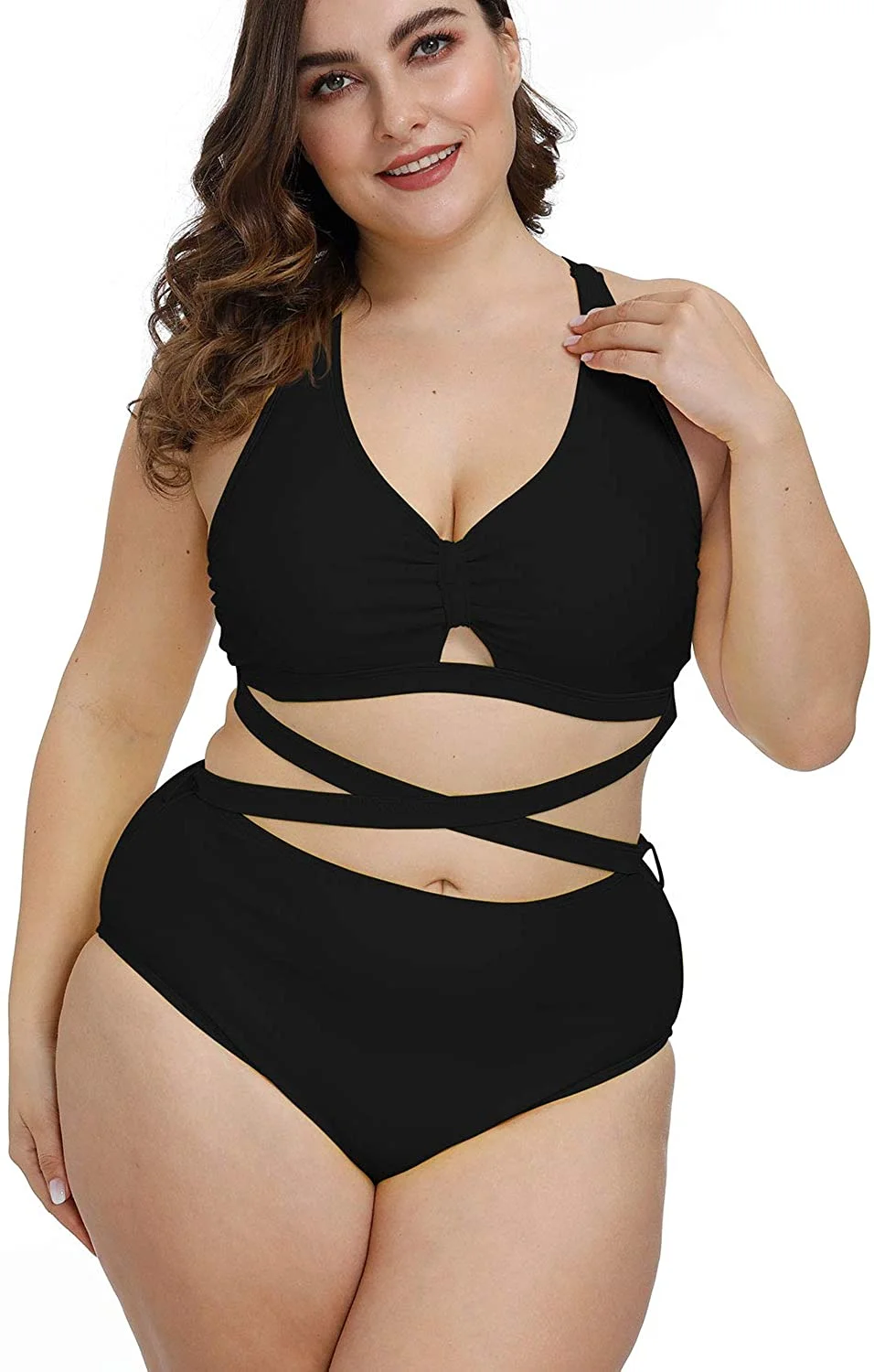 Women's Plus Size Swimwear 2 Piece High Waisted Swimsuit Bathing Suit