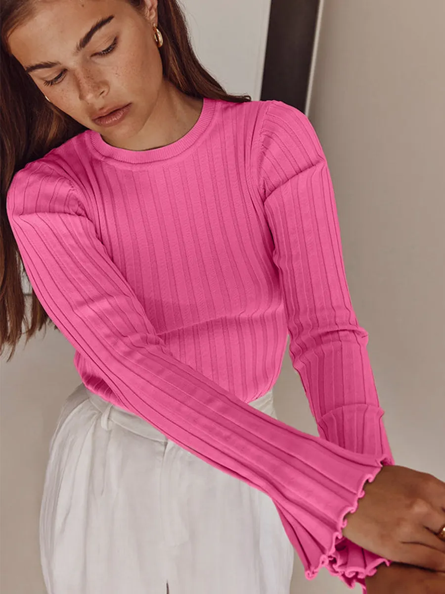 Uveng Uveng Collar Knitted Sweater Long-Sleeved Pit Strip Bottom Shirt Solid Color Tight Autumn And Winter Top Woman