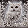 Snow Glow Owl -Special Shaped Diamond Painting