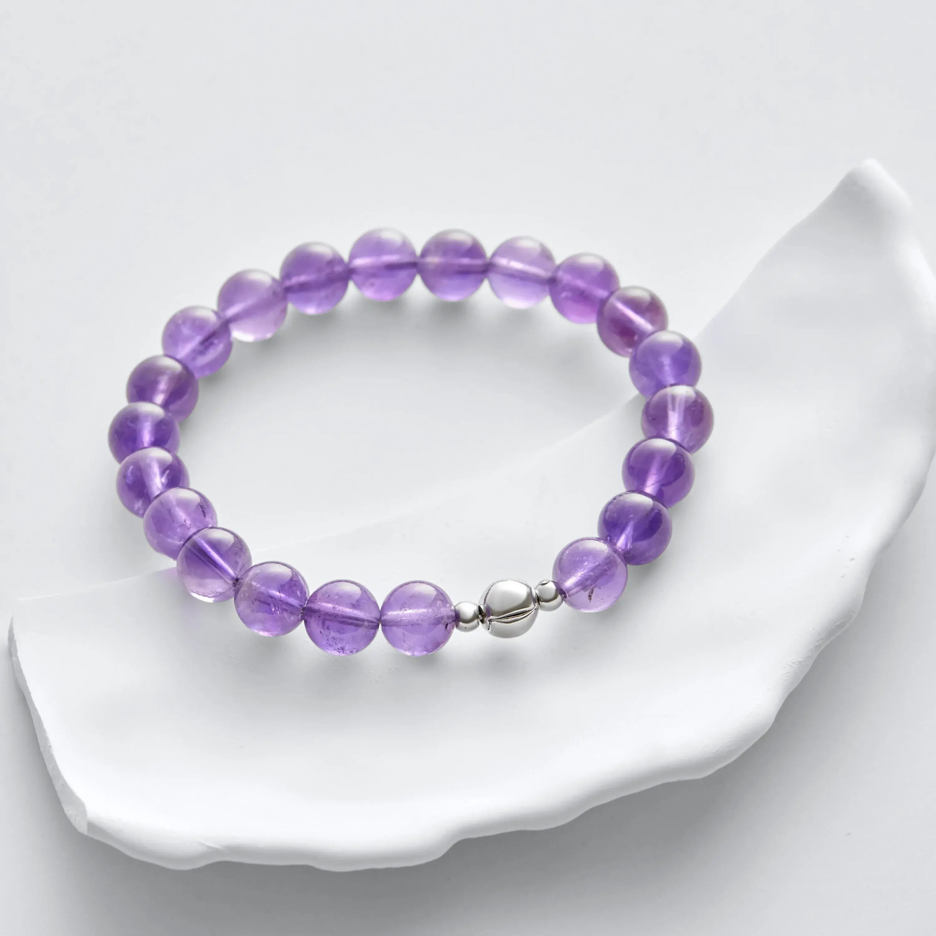 Deep Amethyst &mdash; Magnetic Clasp Bracelet (8mm)