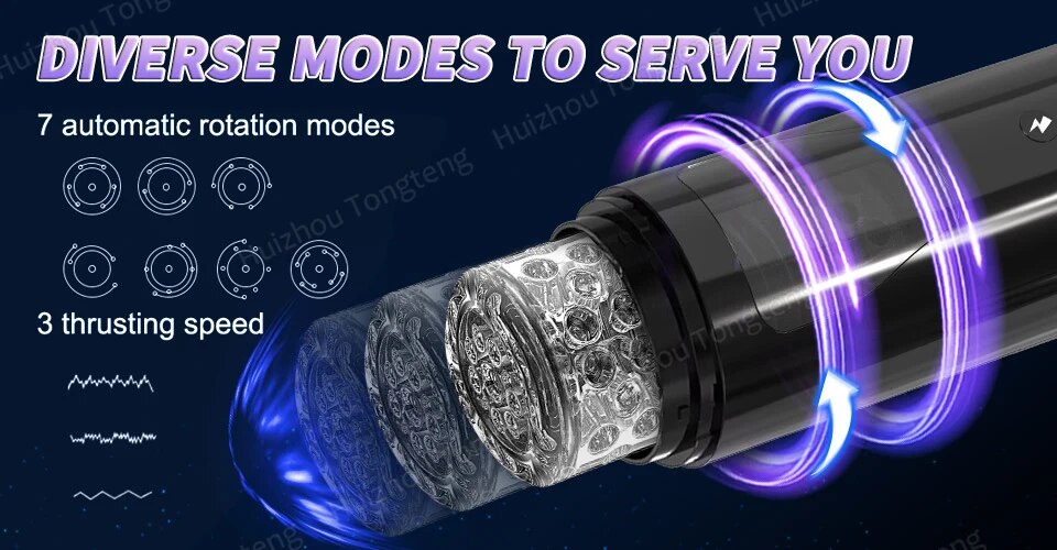 7 Thrusting & Vibrating Modes Male Masturbator Cup for Hands Free Game